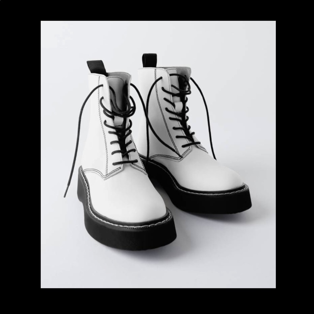 Zara White leather boots ! Bloggers must have